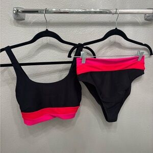 Beach Riot Black and Pink Bikini Set